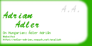adrian adler business card
